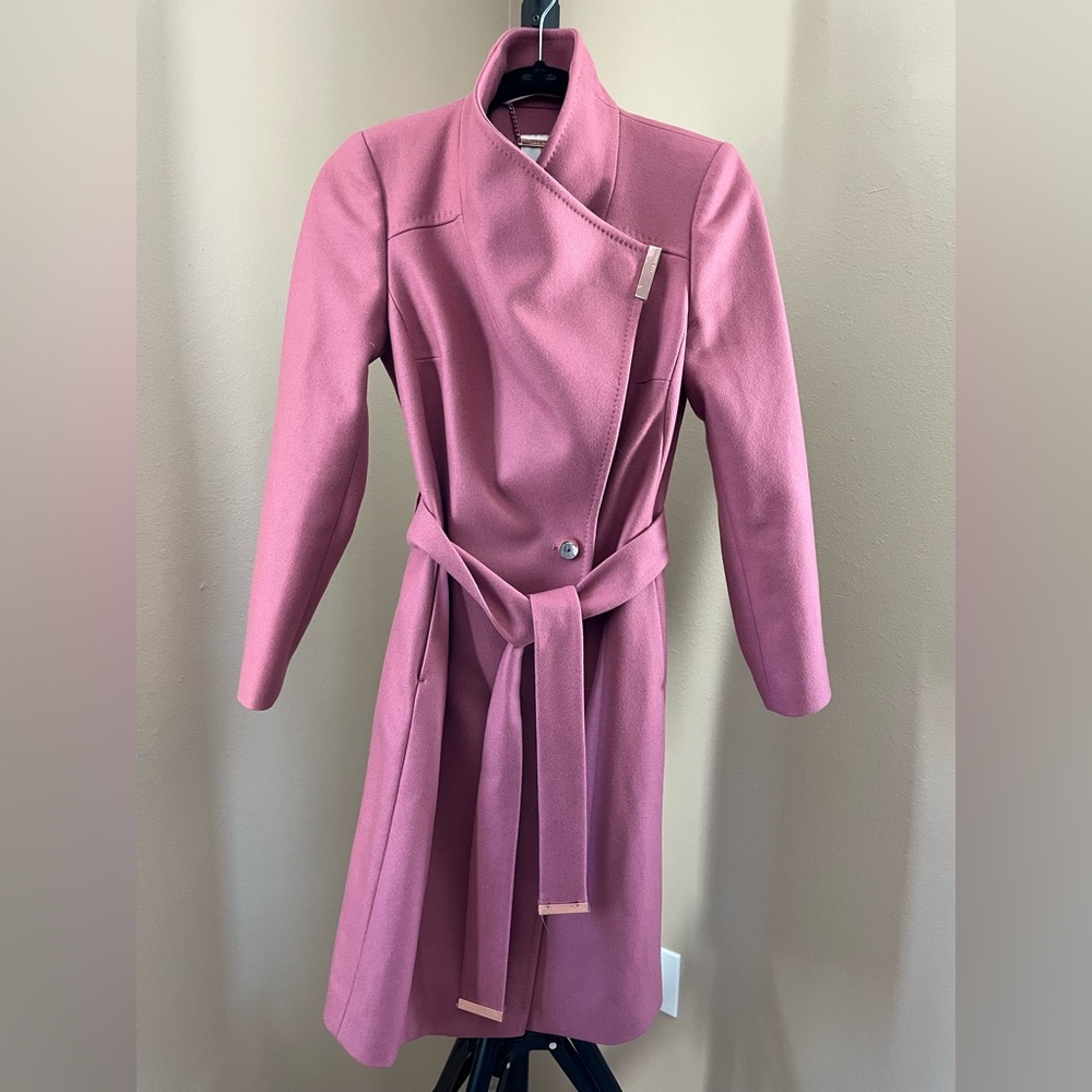 Ted Baker Pink Wool Trench Coat - RARE